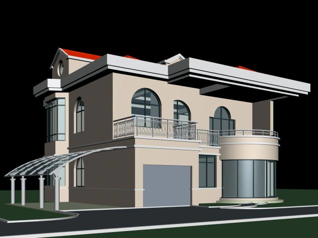 city - alone villa 11215 3D Model .c4d .max .obj .3ds .fbx .stl .blend 