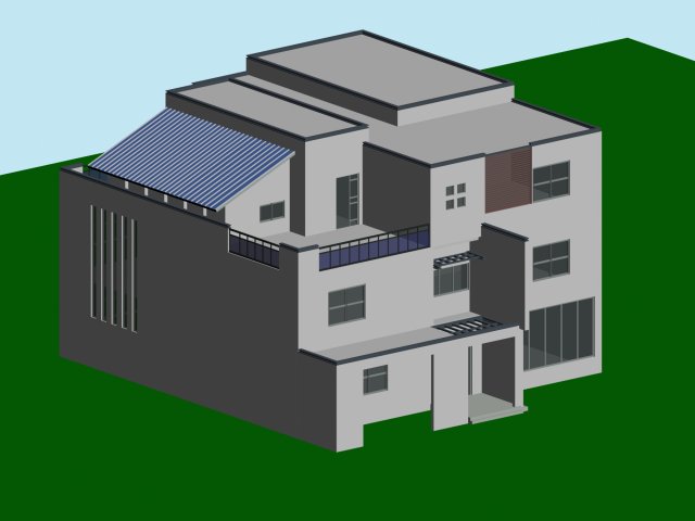 city - alone villa 11217 3D 模型 .c4d .max .obj .3ds .fbx .stl .blend 