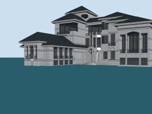 місто - окрема вілла 11220 3D Модель