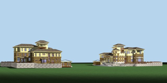 city - alone villa 11222 3D Model .c4d .max .obj .3ds .fbx .stl .blend 