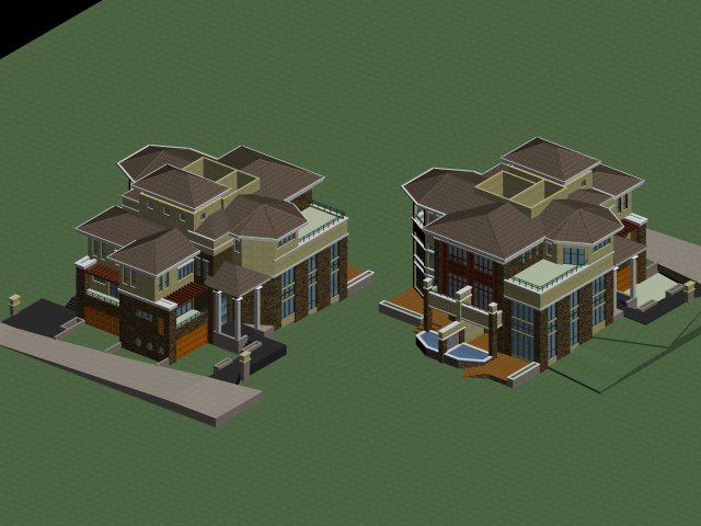 city - alone villa 11224 Modello 3D .c4d .max .obj .3ds .fbx .stl .blend 