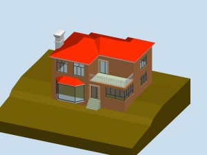 city - alone villa 11225 3D-Modell