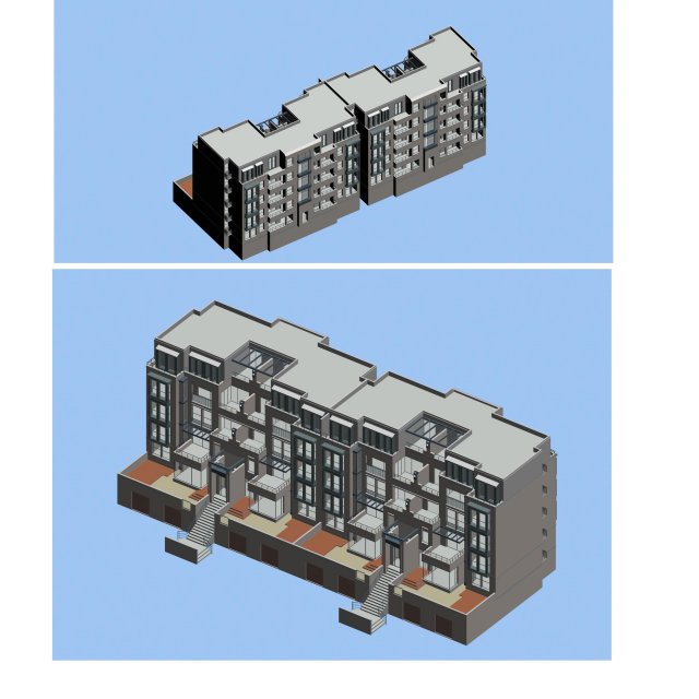 city - stylish townhouse 02 3D Model .c4d .max .obj .3ds .fbx .stl .blend