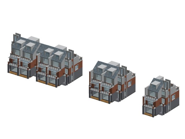 city - stylish townhouse 04 3D Model .c4d .max .obj .3ds .fbx .stl .blend 
