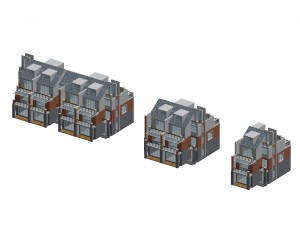 city - stylish townhouse 04 3D Model