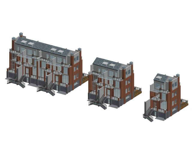 city - stylish townhouse 05 3D Model .c4d .max .obj .3ds .fbx .stl .blend 