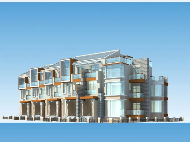 city - stylish townhouse 06 3D Model .c4d .max .obj .3ds .fbx .stl .blend 