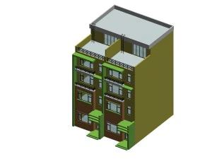 city - stylish townhouse 07 3D Model