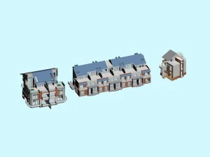 city - stylish townhouse 08 3D Model