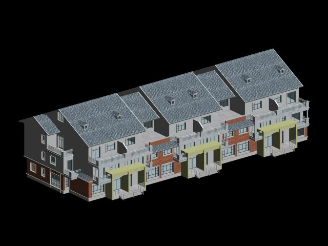 city - stylish townhouse 10 3D Model .c4d .max .obj .3ds .fbx .stl .blend 