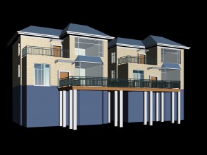 city - stylish townhouse 11 3D मॉडल