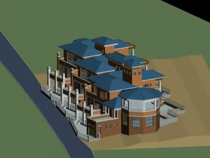 city - stylish townhouse 12 3D Model
