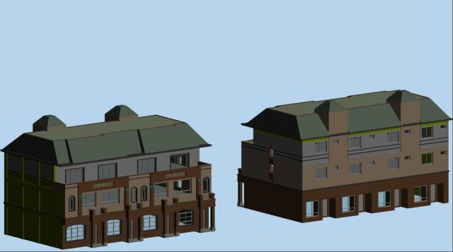city - stylish townhouse 13 3D Model .c4d .max .obj .3ds .fbx .stl .blend 