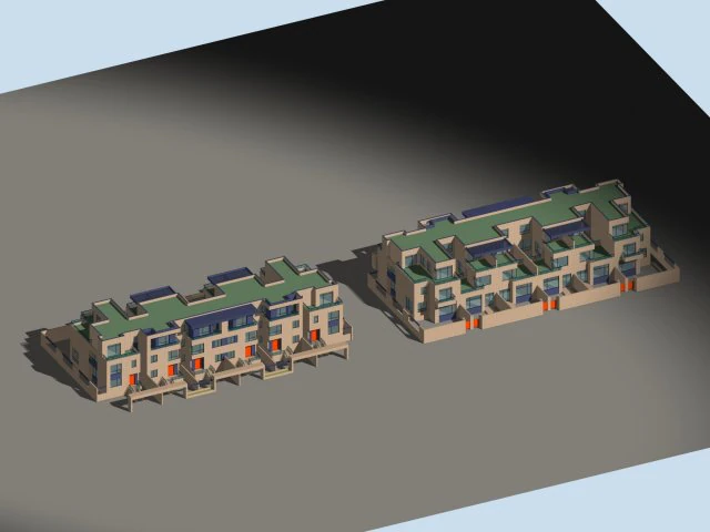 city - stylish townhouse 18 3D Model .c4d .max .obj .3ds .fbx .stl .blend 