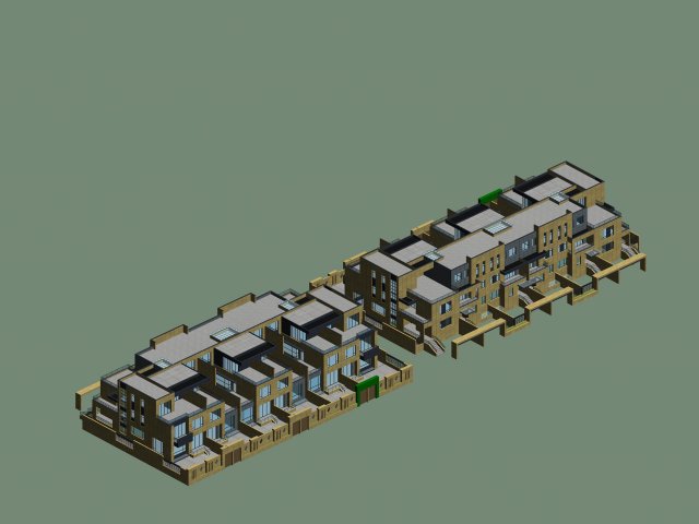 city - stylish townhouse 20 3D Модель .c4d .max .obj .3ds .fbx .stl .blend 