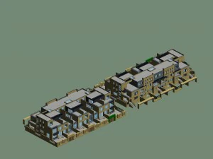 शहर - स्टाइलिश टाउनहाउस 20 3D मॉडल