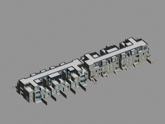 city - stylish townhouse 22 Modelo 3D .c4d .max .obj .3ds .fbx .stl .blend 