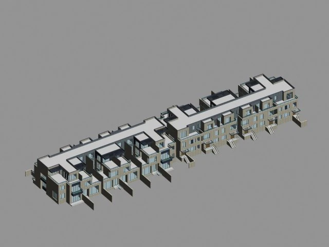 city - stylish townhouse 22 3D Model .c4d .max .obj .3ds .fbx .stl .blend 