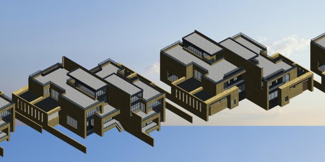 city - stylish townhouse 23 Model 3D .c4d .max .obj .3ds .fbx .stl .blend