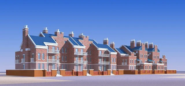 city - stylish townhouse 25 3D Model .c4d .max .obj .3ds .fbx .stl .blend 