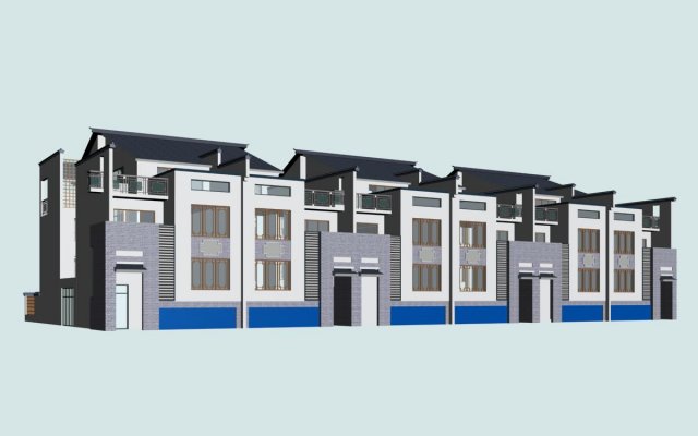 city - stylish townhouse 27 3D Model .c4d .max .obj .3ds .fbx .stl .blend 