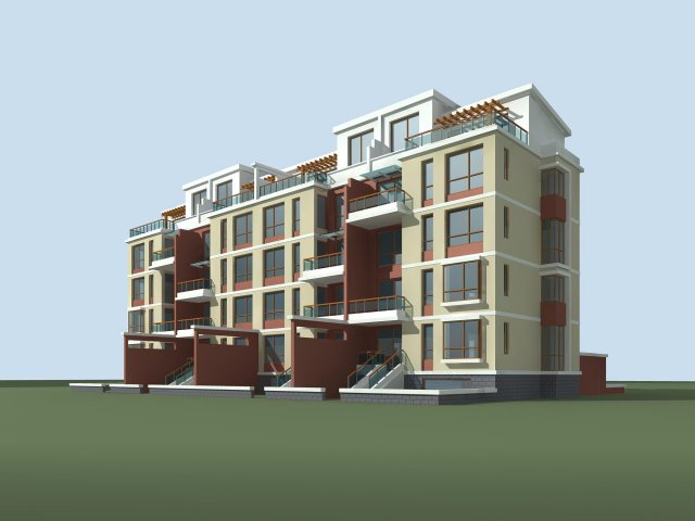 city - stylish townhouse 28 Modèle 3D .c4d .max .obj .3ds .fbx .stl .blend 