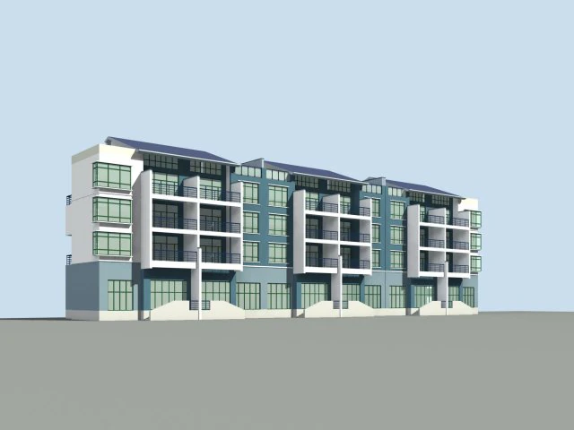 शहर - स्टाइलिश टाउनहाउस 36 3D मॉडल .c4d .max .obj .3ds .fbx .stl .blend