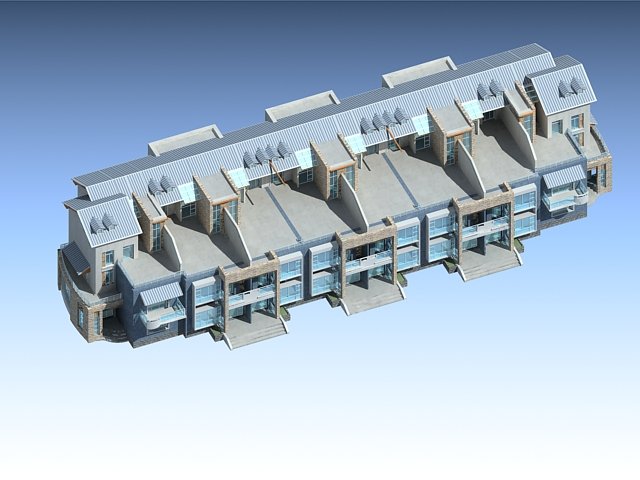 city - stylish townhouse 40 Modello 3D .c4d .max .obj .3ds .fbx .stl .blend 