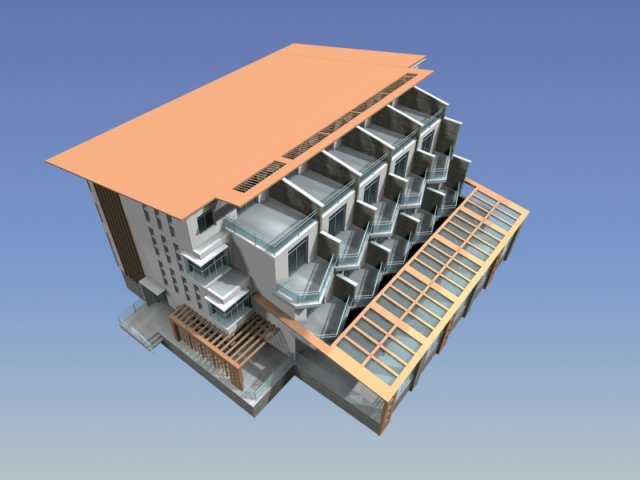 city - stylish townhouse 45 Modello 3D .c4d .max .obj .3ds .fbx .stl .blend 
