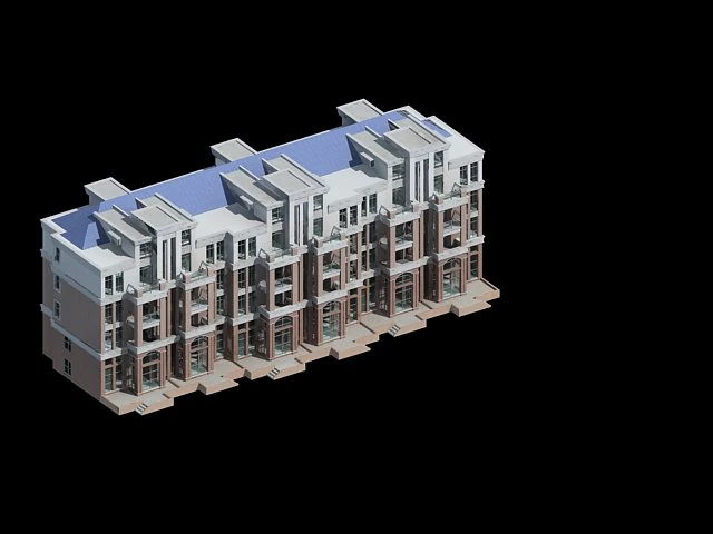 city - stylish townhouse 46 3D Model .c4d .max .obj .3ds .fbx .stl .blend 