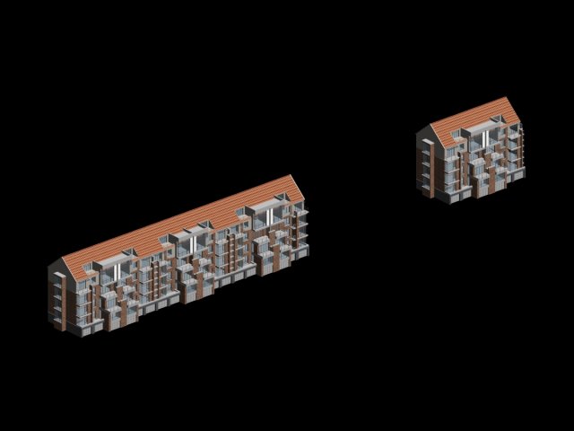 city - stylish townhouse 48 3D Model .c4d .max .obj .3ds .fbx .stl .blend