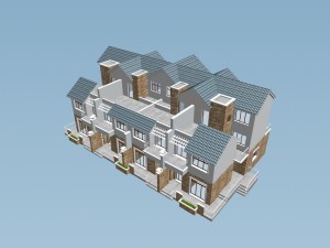 city - stylish townhouse 51 3D Model