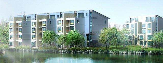 city - stylish townhouse 57 3D Model .c4d .max .obj .3ds .fbx .stl .blend 