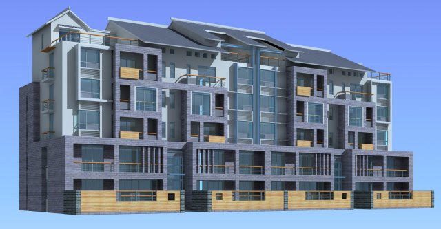 city - stylish townhouse 58 3D Modell .c4d .max .obj .3ds .fbx .stl .blend 