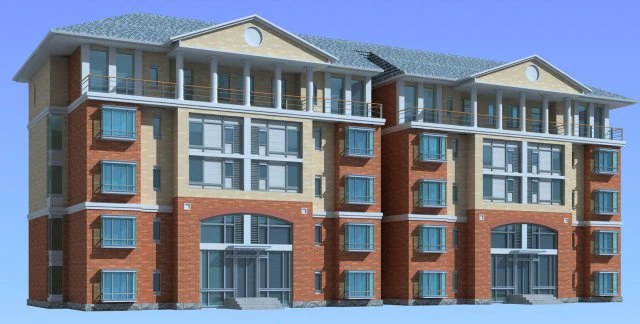 city - stylish townhouse 60 3D Model .c4d .max .obj .3ds .fbx .stl .blend 