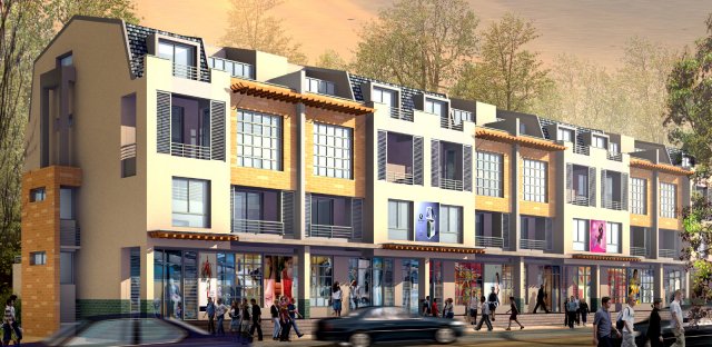 city - stylish townhouse 64 Modello 3D .c4d .max .obj .3ds .fbx .stl .blend