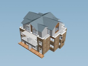 city - stylish two-seat villa 03 3D Model