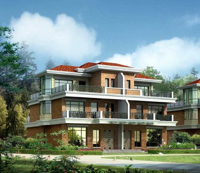 city - stylish two-seat villa 04 Modelo 3D .c4d .max .obj .3ds .fbx .stl .blend 