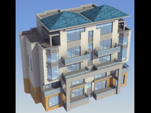 city - stylish two-seat villa 07 3D Model