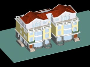 city - stylish two-seat villa 09 3D-Modell