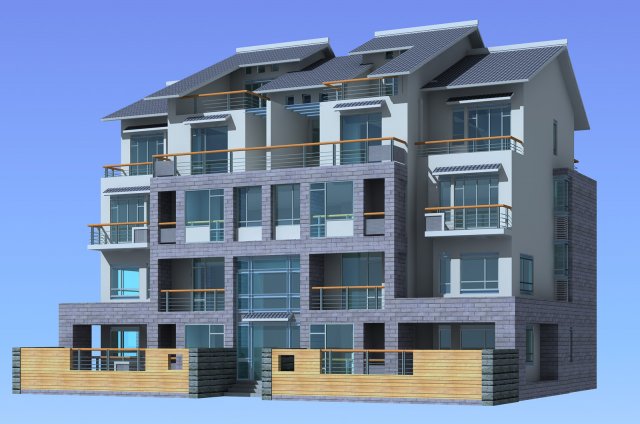 city - stylish two-seat villa 11 3D Model .c4d .max .obj .3ds .fbx .stl .blend 