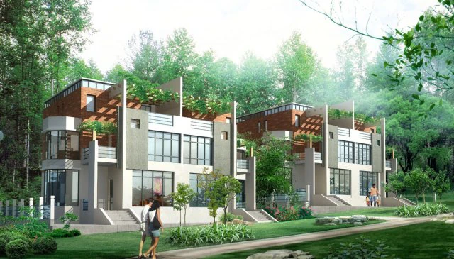 city - stylish two-seat villa 13 3D Model .c4d .max .obj .3ds .fbx .stl .blend 