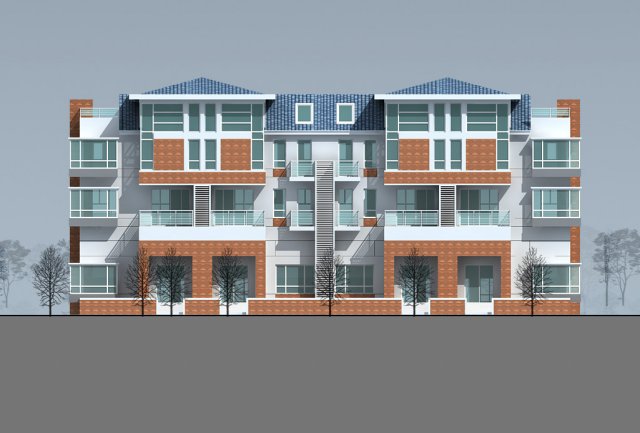 city - stylish two-seat villa 14 3D Модель .c4d .max .obj .3ds .fbx .stl .blend