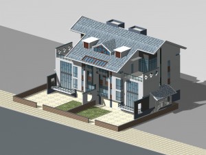 city - stylish two-seat villa 17 3D Model