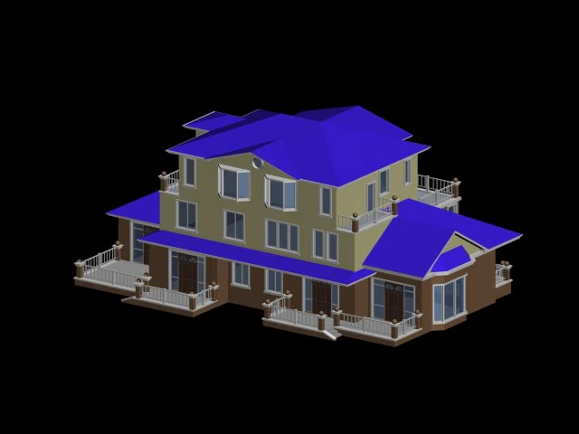 city - stylish two-seat villa 22 3D Model .c4d .max .obj .3ds .fbx .stl .blend 