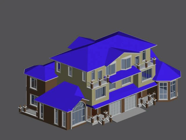 city - stylish two-seat villa 23 3D Model .c4d .max .obj .3ds .fbx .stl .blend 