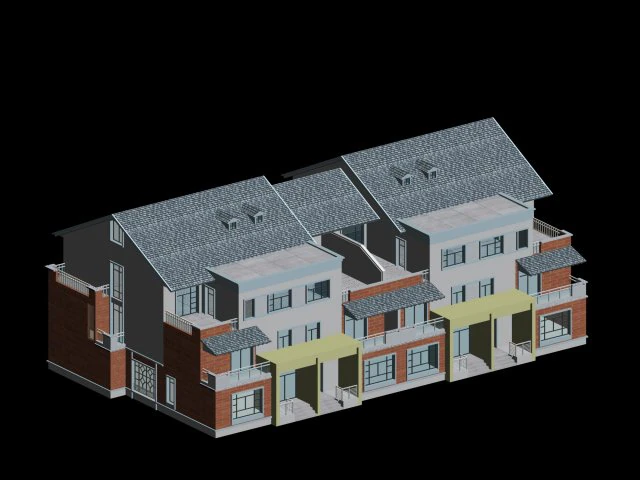 city - stylish two-seat villa 24 3D Model .c4d .max .obj .3ds .fbx .stl .blend