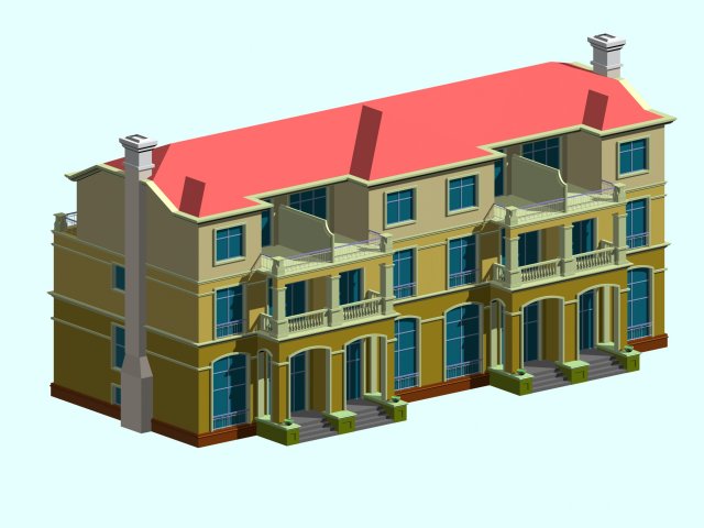 city - stylish two-seat villa 42 Modelo 3D .c4d .max .obj .3ds .fbx .stl .blend 