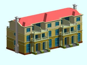 city - stylish two-seat villa 42 3D Модель