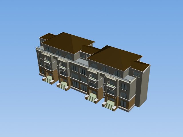 city - stylish two-seat villa 45 3D मॉडल .c4d .max .obj .3ds .fbx .stl .blend 